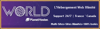 PLANETHOSTER HEBERGEMENT Multi-Sites + Sites illimités + 100% isolés Espace disque illimité