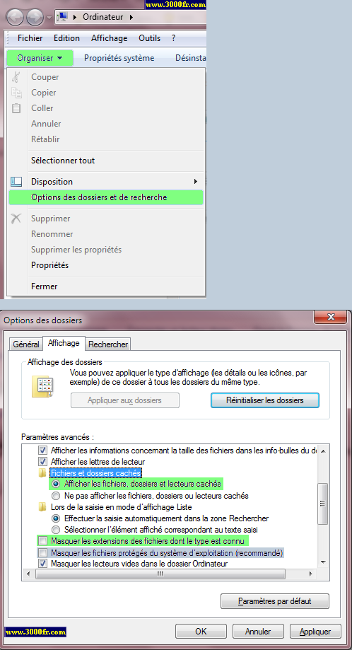  Windows 7 ~Fichiers cachés