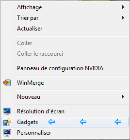 Windows 7 Clic mouse right