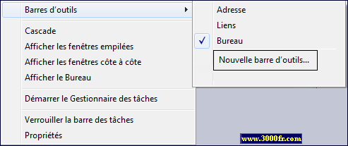  Création Nouvelle barre outils lancement rapide Windows 7